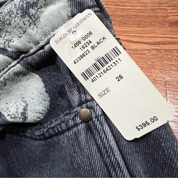 $395 The Great The Hero Black Daisy Stamp Jean Women's Size 25 Made In Usa - Picture 5 of 16